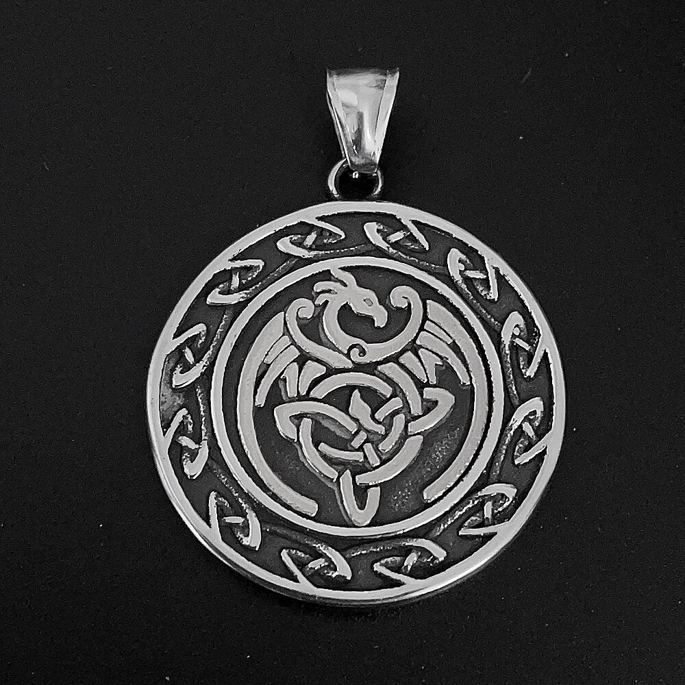 Collana con drago d'oro a doppia faccia