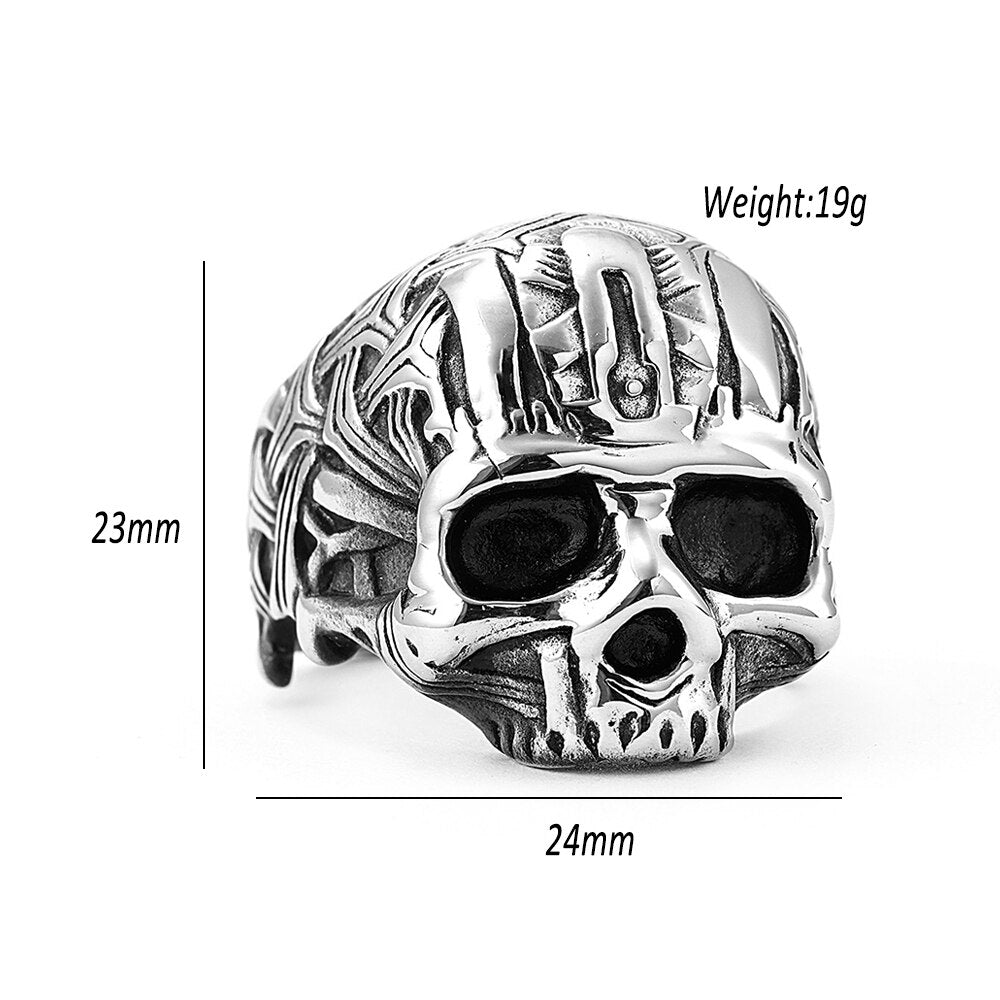 Bague tête de mort gothique