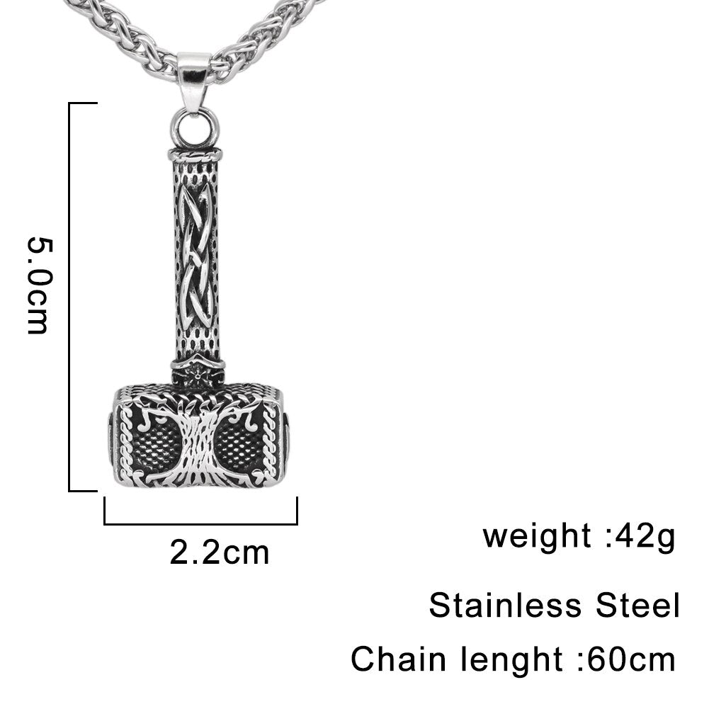Mjolnir Yggdrasil Viking Necklace
