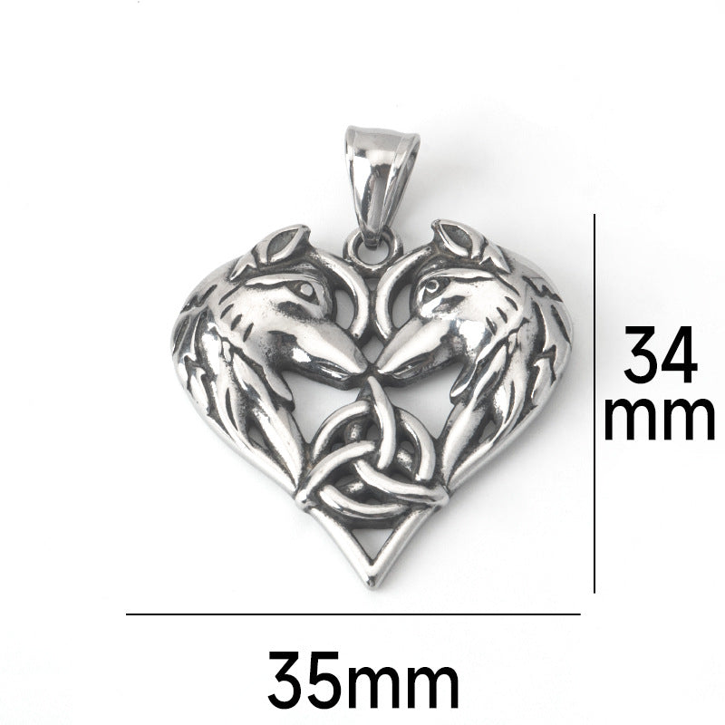 Heart Wolf Necklace