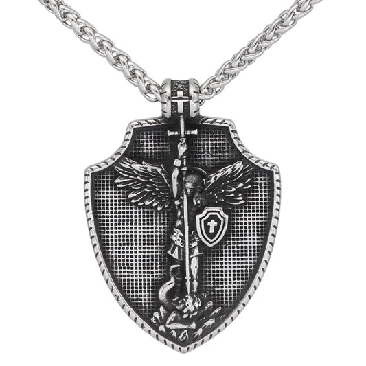 Archangel Cross Shield Necklace