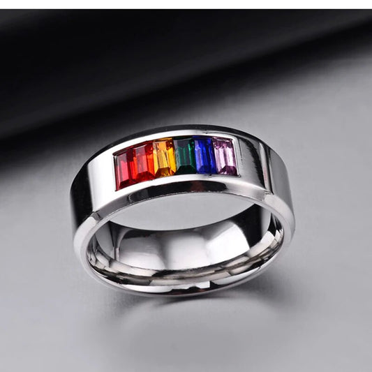 LGBP Rainbow crystal ring