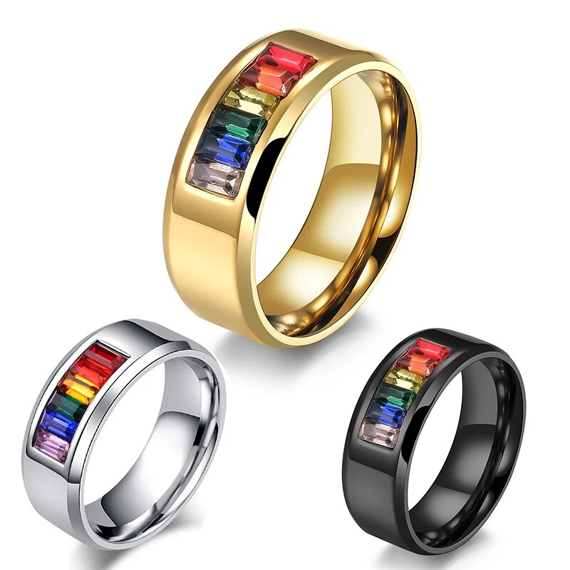 LGBP Rainbow crystal ring