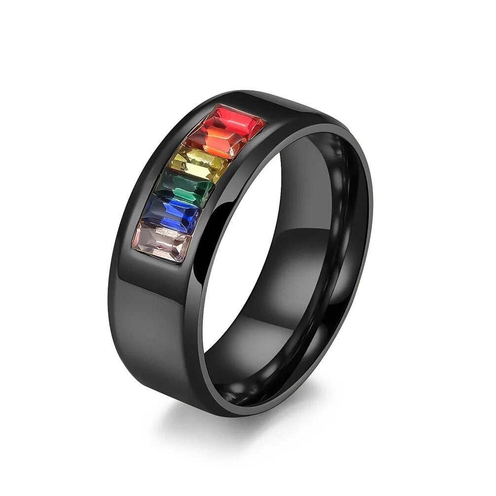 LGBP Rainbow crystal ring