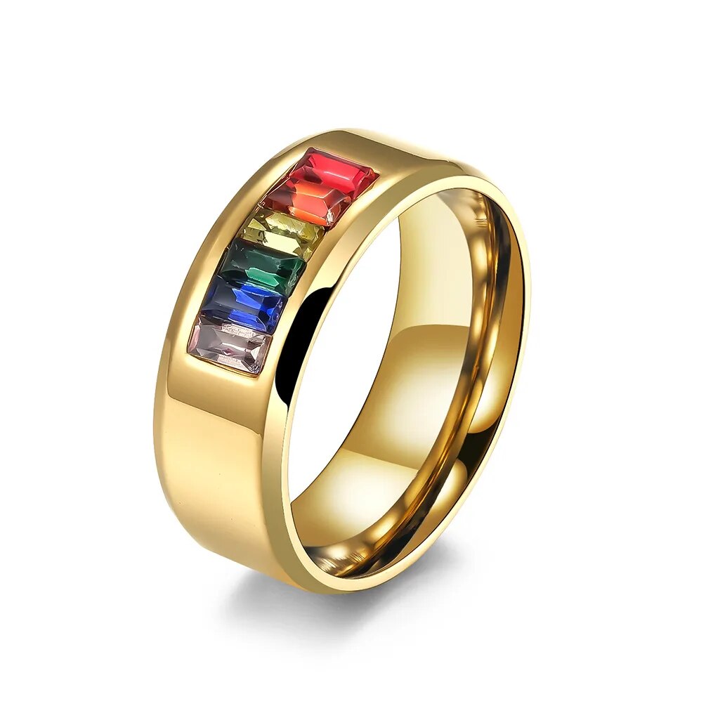 LGBP Rainbow crystal ring