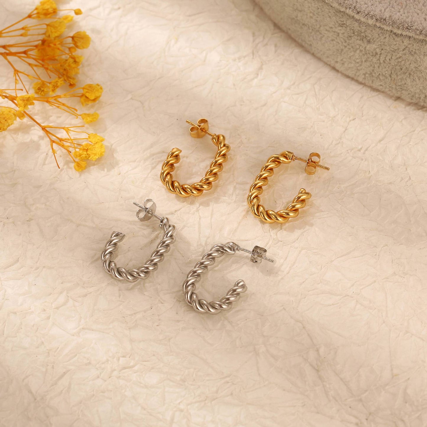 Classic Fried Dough Twists Vintage Earring