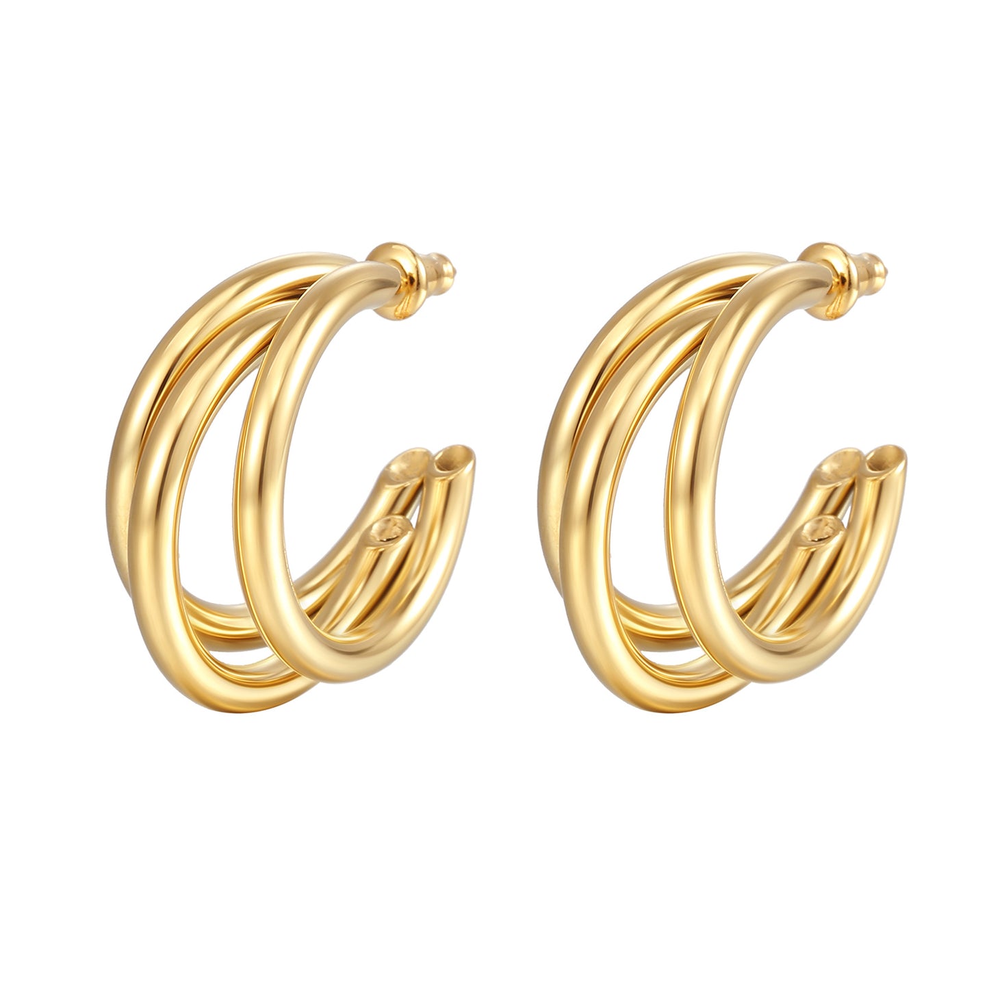 Multilayer C-ring earring