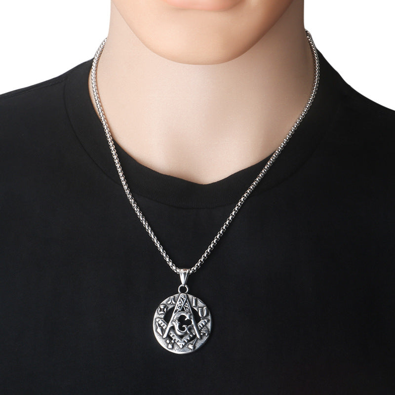 Disc Masonic Art Necklace
