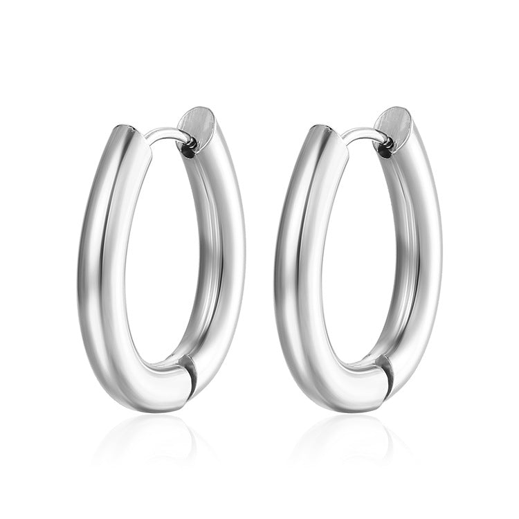 Stainless  Oval Earrings