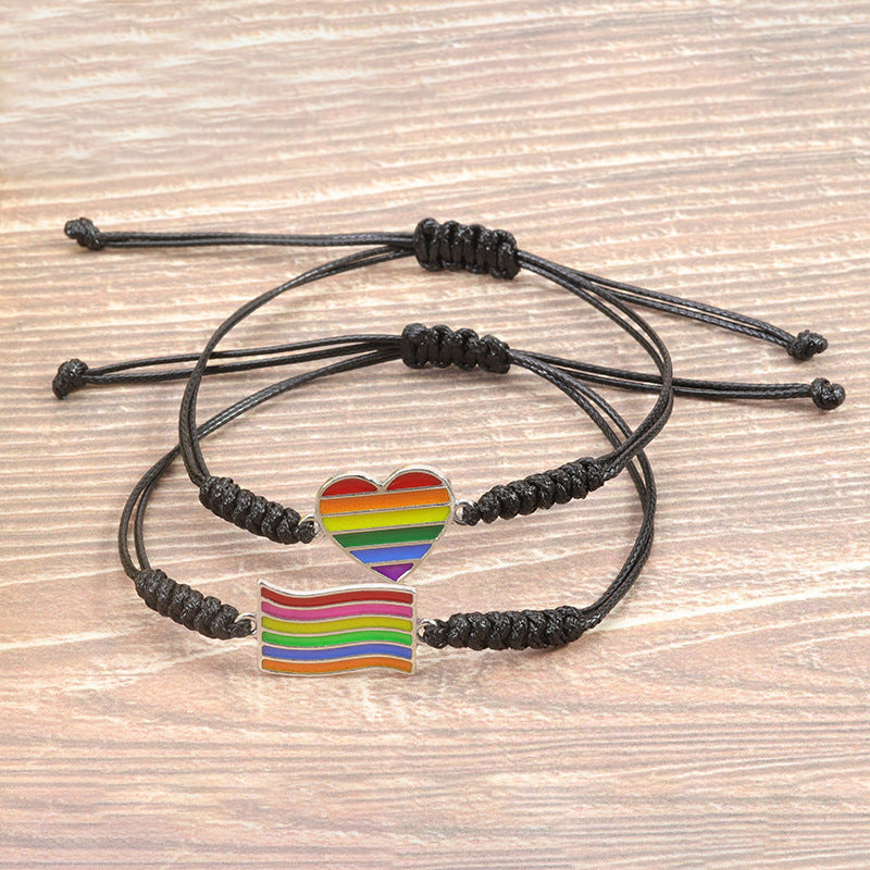 LGBP Six color rainbow woven bracelet