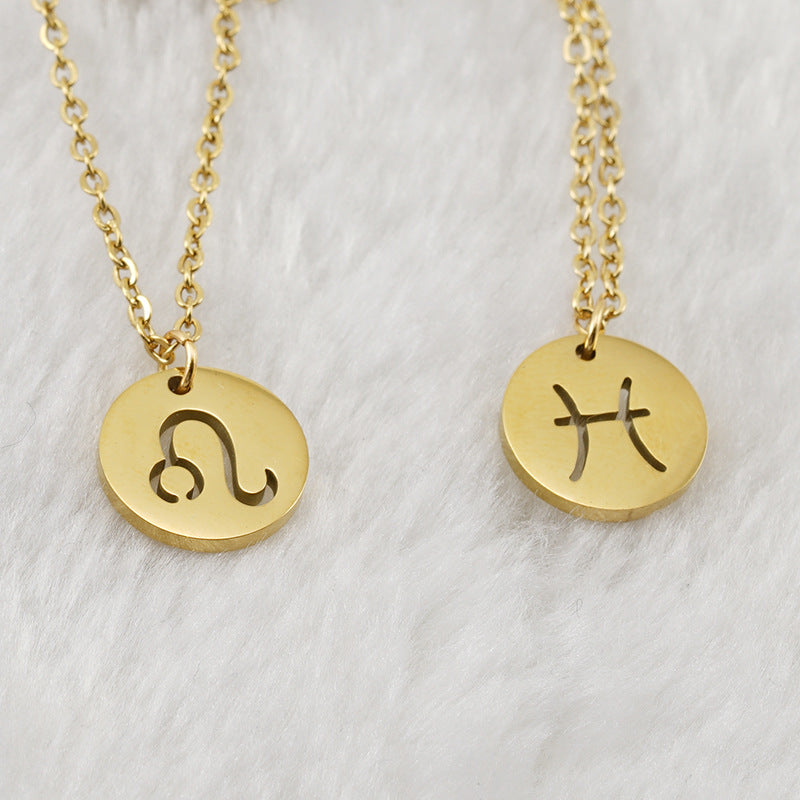 Circular Twelve Constellations Necklace