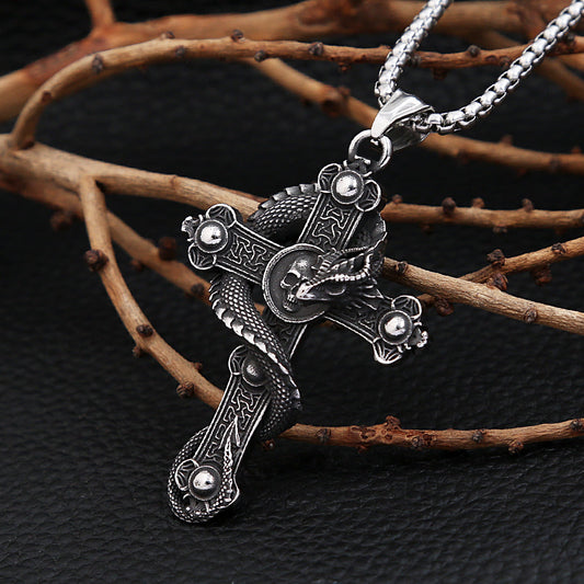 Gothic Skull Cross Necklace