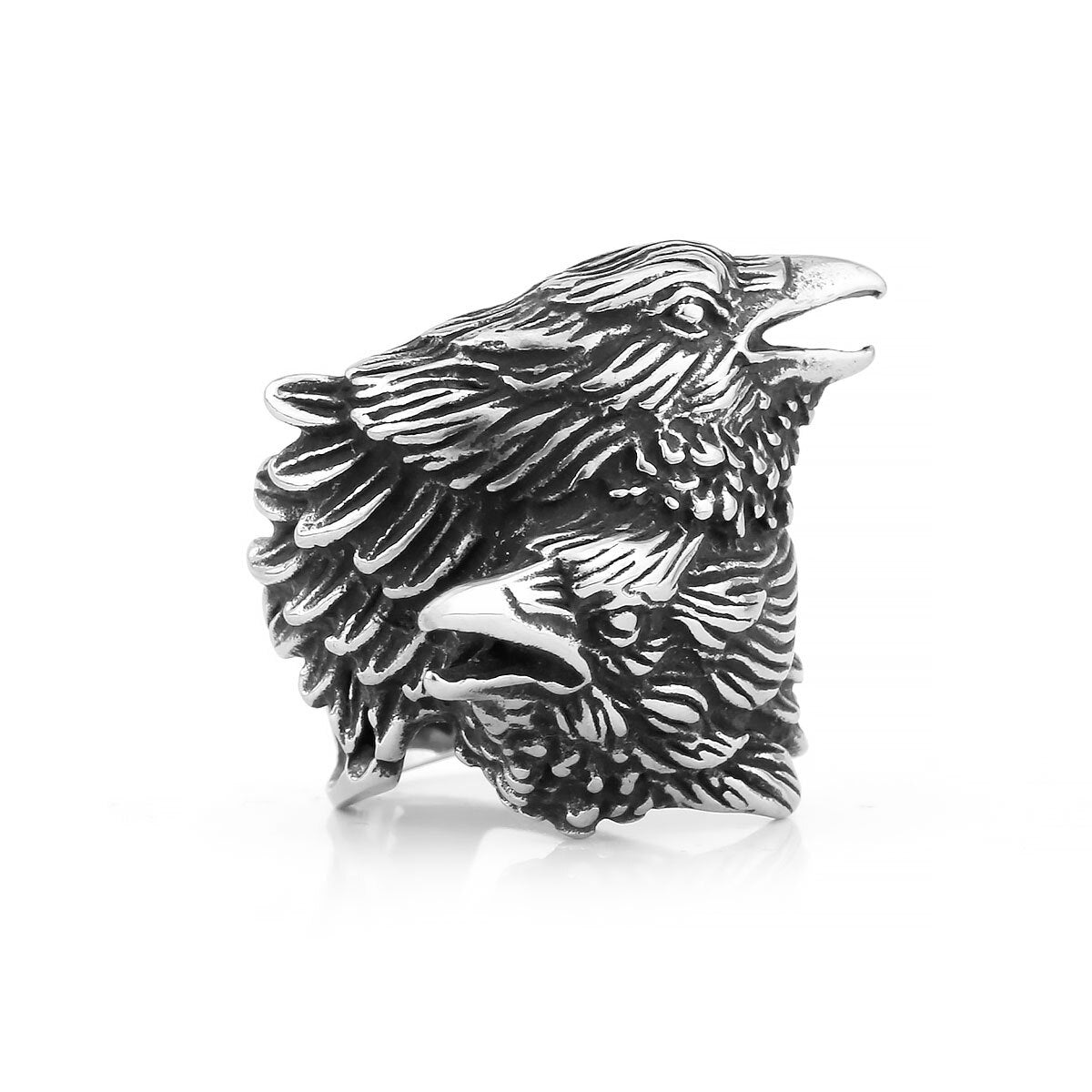 Two Entwined Ravens Ring