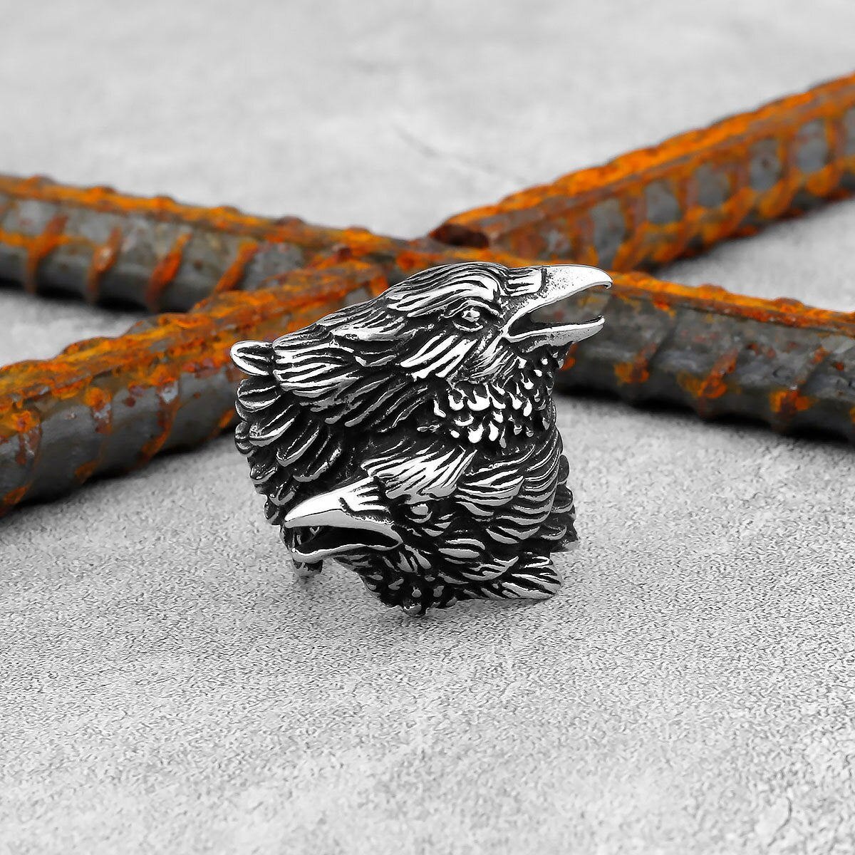 Two Entwined Ravens Ring