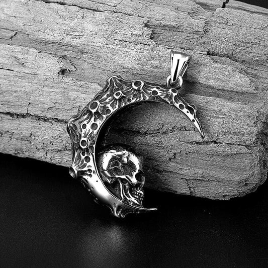 Moon Skull Pendant Necklace