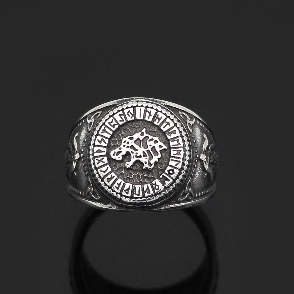 Odin's Wolf Rune Ring
