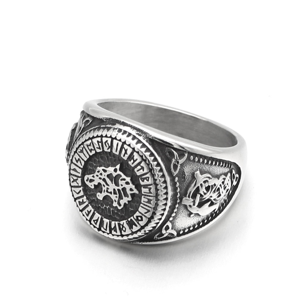 Odin's Wolf Rune Ring
