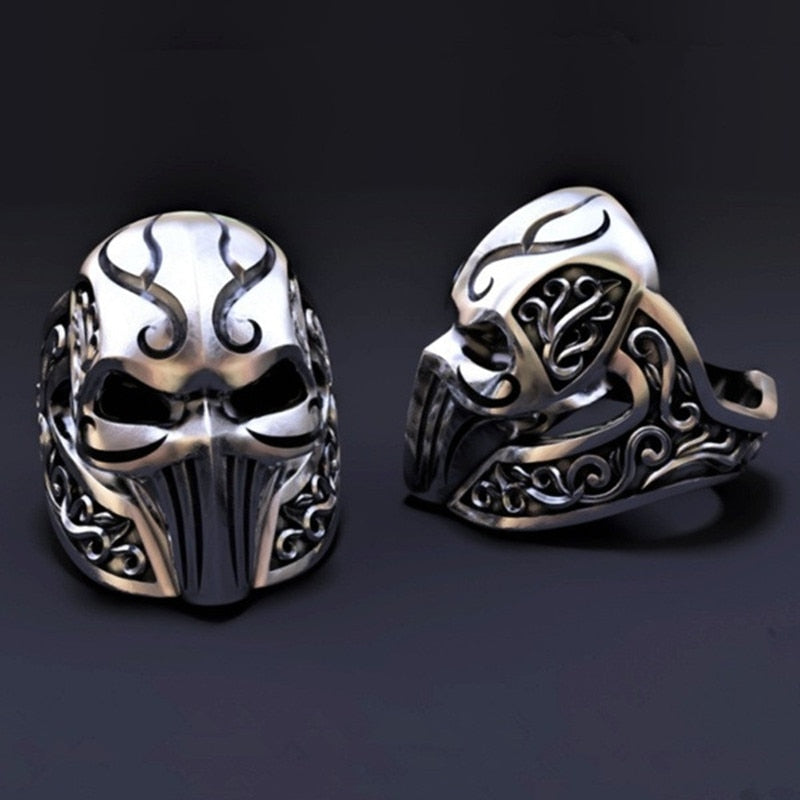 Gothic Face Mask Skull Ring