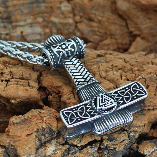 Mjolnir Valknut  Viking Necklace