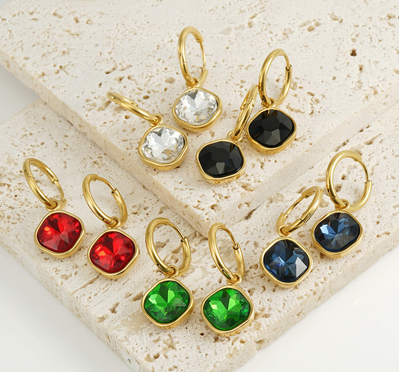 Zircon Inlaid Earring