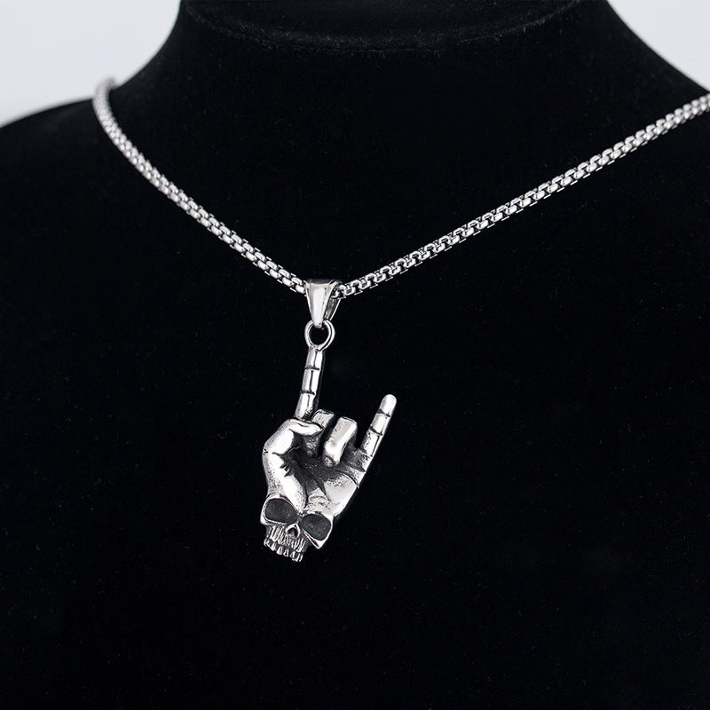 Skull Gesture Necklace