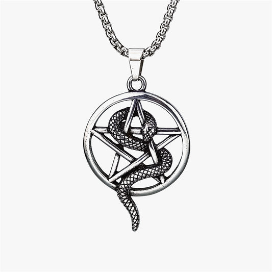 snake and pentagram necklace