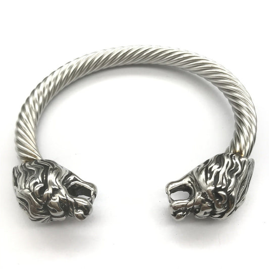 Stainless Steel Lion Head Bracelet