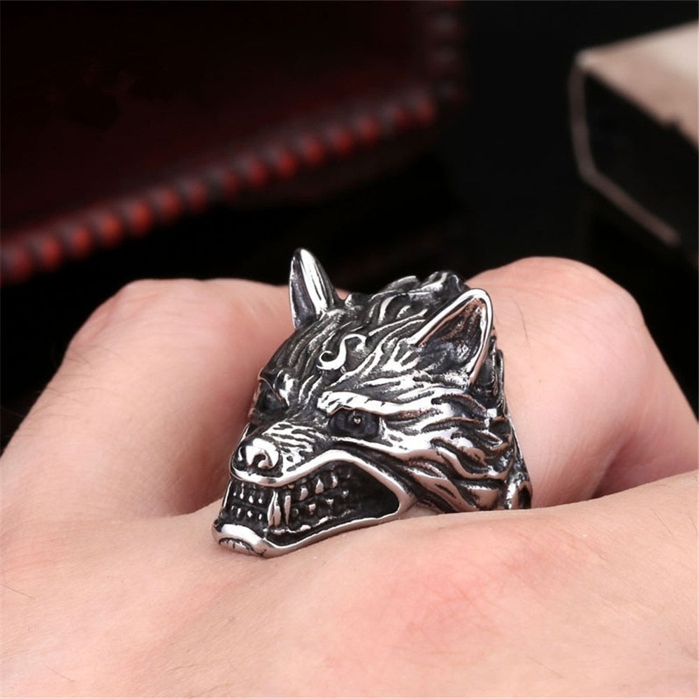 Bague Tête de Loup Personnalité