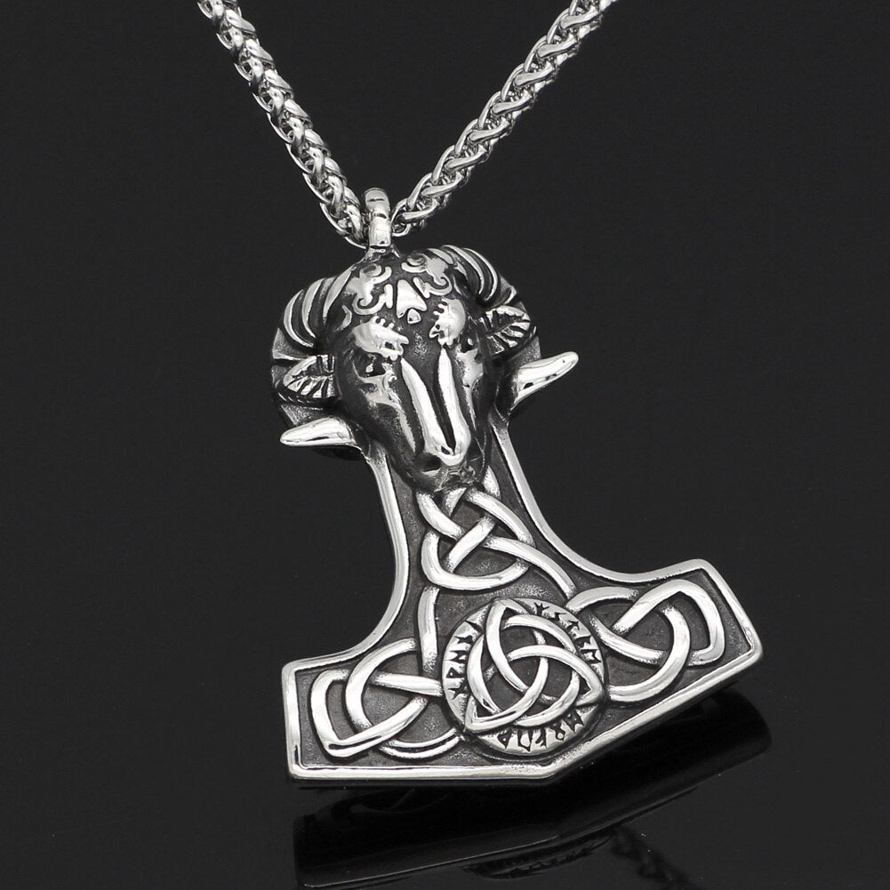 Thor Hammer Goat Necklace