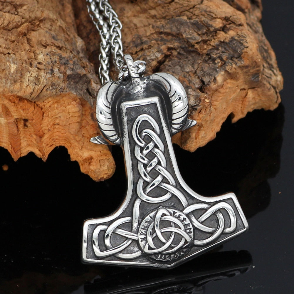 Thor Hammer Goat Necklace