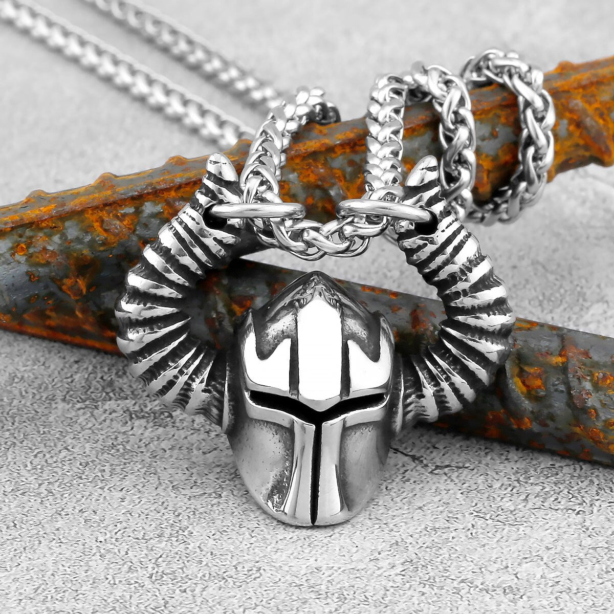 Warrior Horned Helmet Necklace
