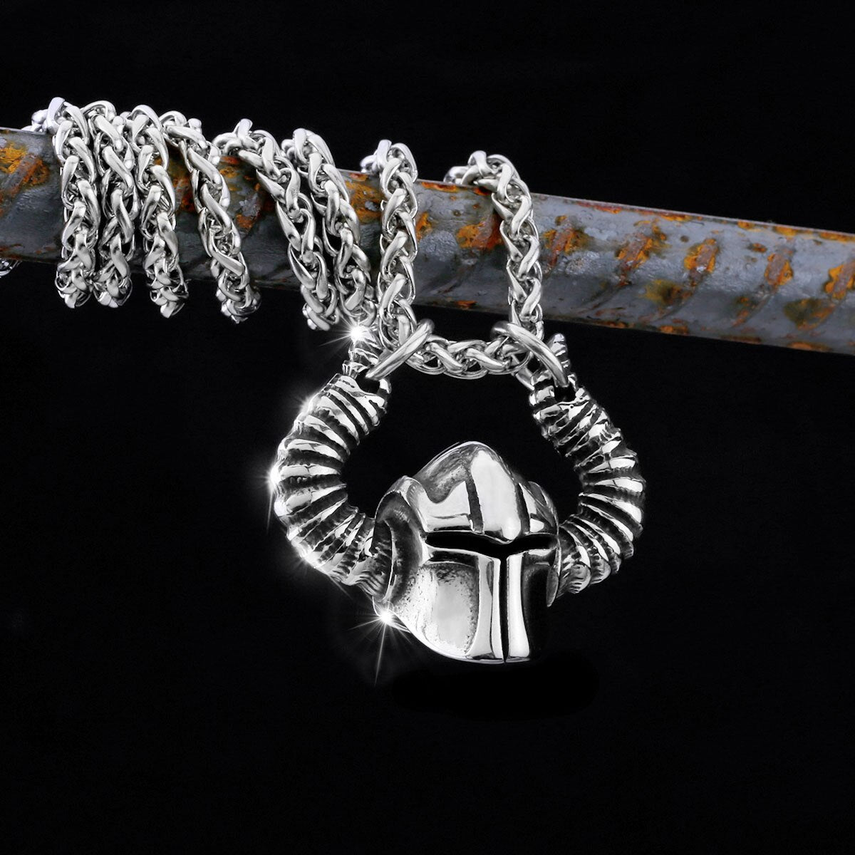 Warrior Horned Helmet Necklace