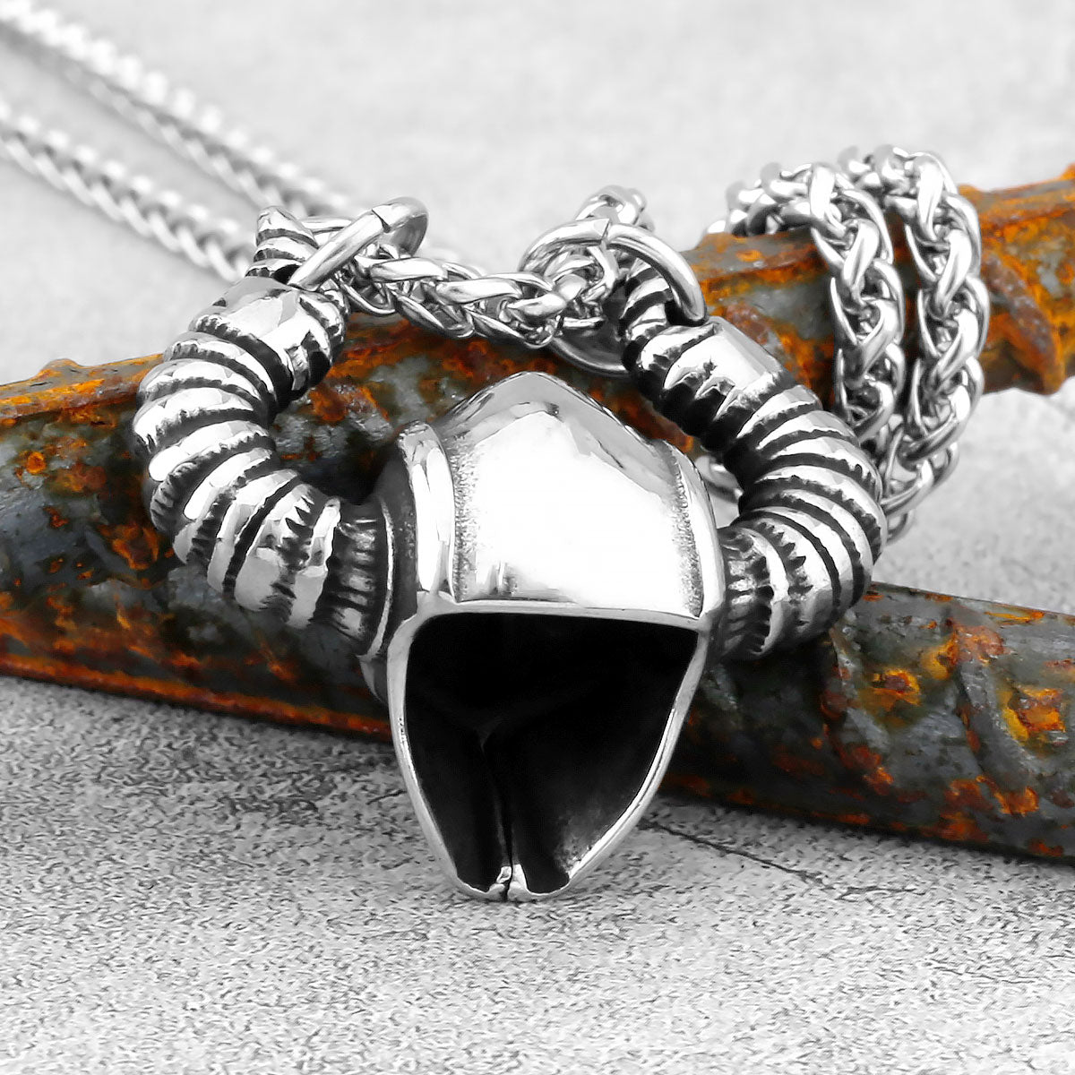 Warrior Horned Helmet Necklace