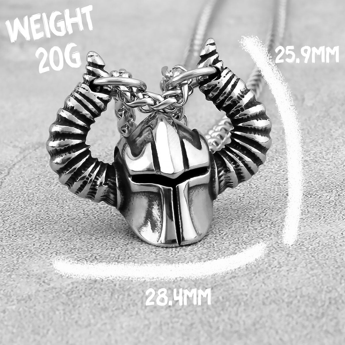 Warrior Horned Helmet Necklace