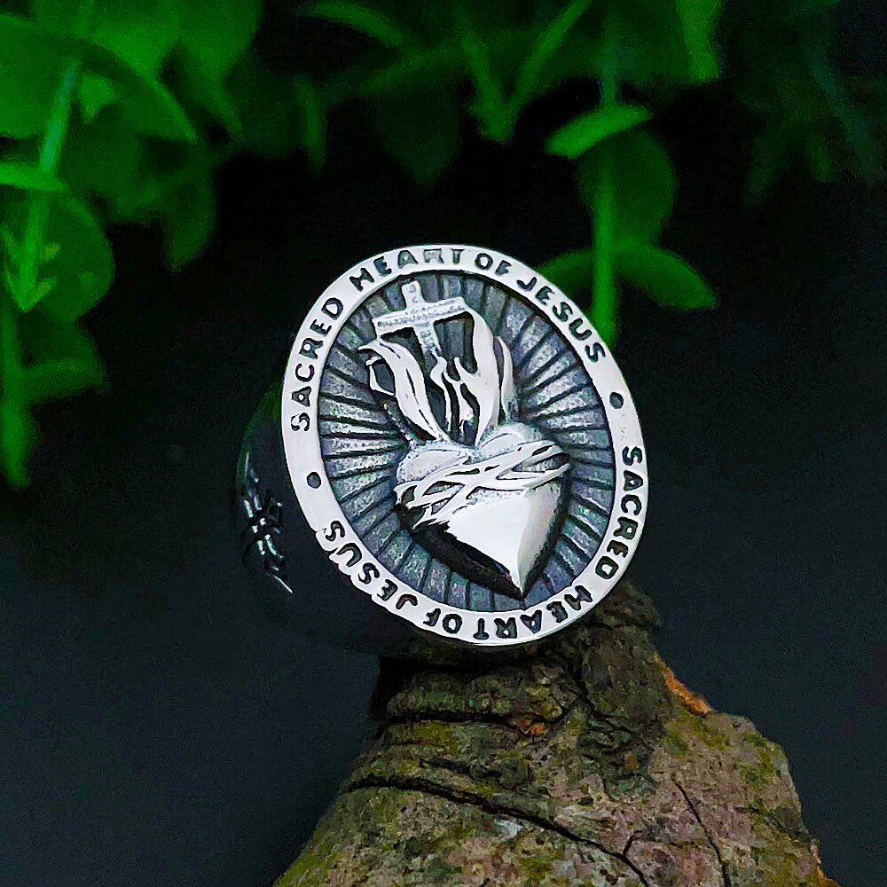 Sacred Heart of Jesus Cross Ring