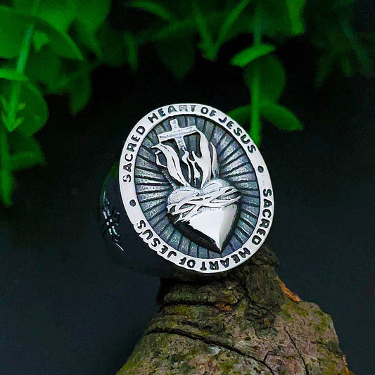 Sacred Heart of Jesus Cross Ring