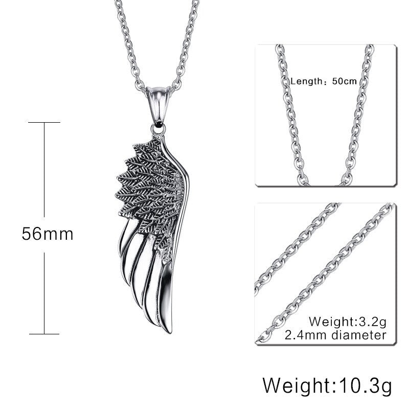 Collar de ala de ángel de plumas